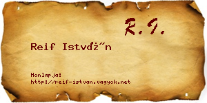 Reif István névjegykártya